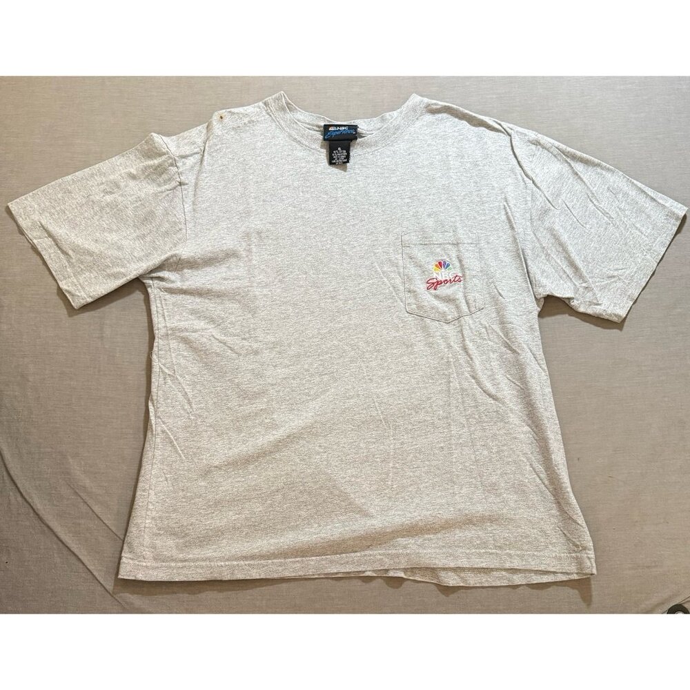 Vintage NBC Experience‎ Shirt Men's XL Gray Embroidered Pocketed Short Sleeve